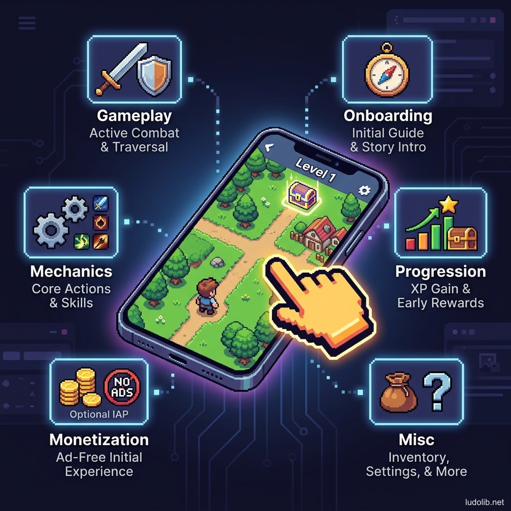 Illustration of the 6 aspects of FTUE in Casual Games