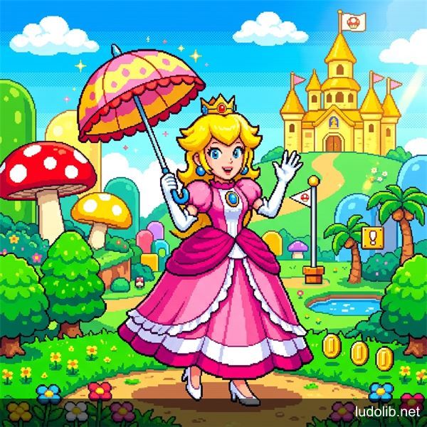 Princess Peach at Mushroom Kingdom castle