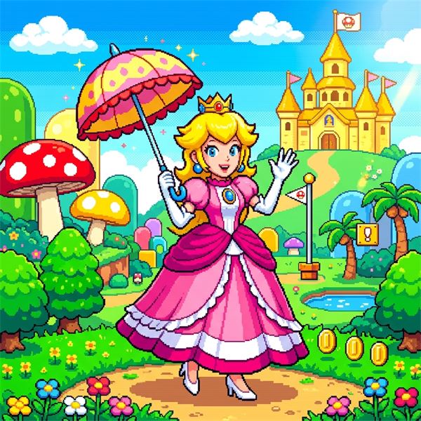 Công chúa Peach tại lâu đài Vương quốc Nấm